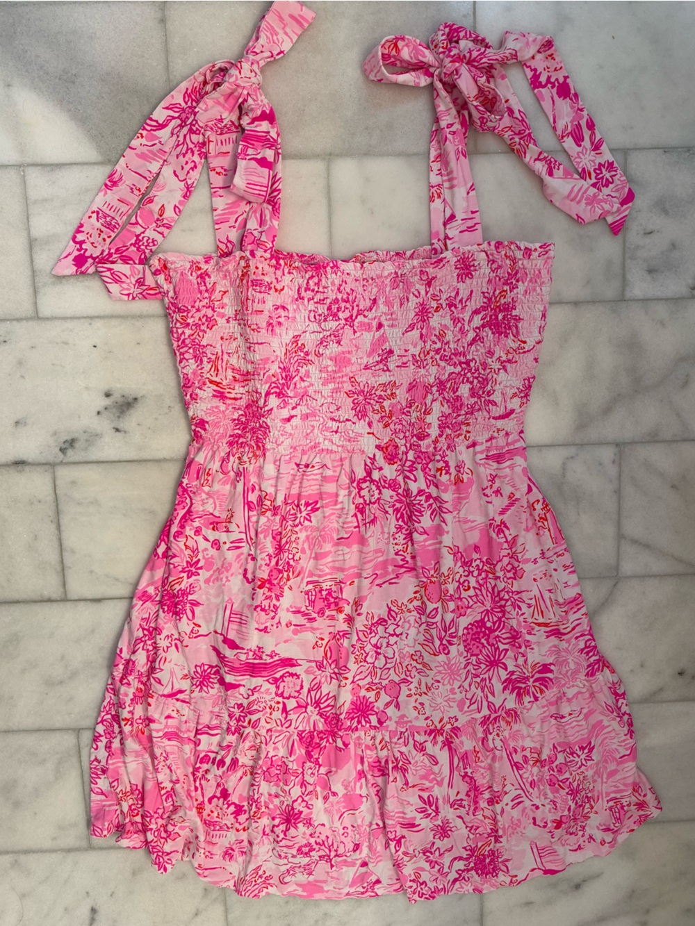Lilly Pulitzer Kailua Smocked Dress XL - Picture 4 of 7